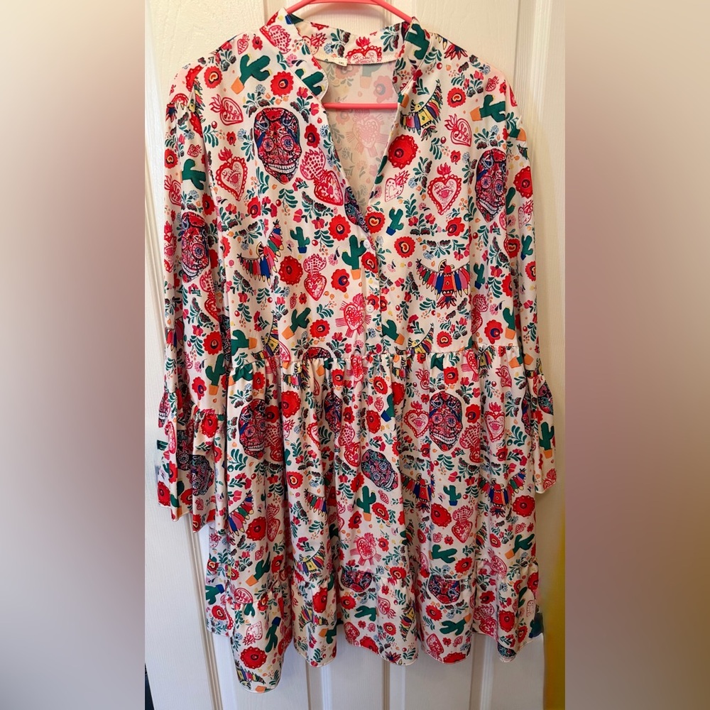 Floral Print Dress - 2XL